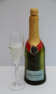 Pick up and pour champagne bottle cake