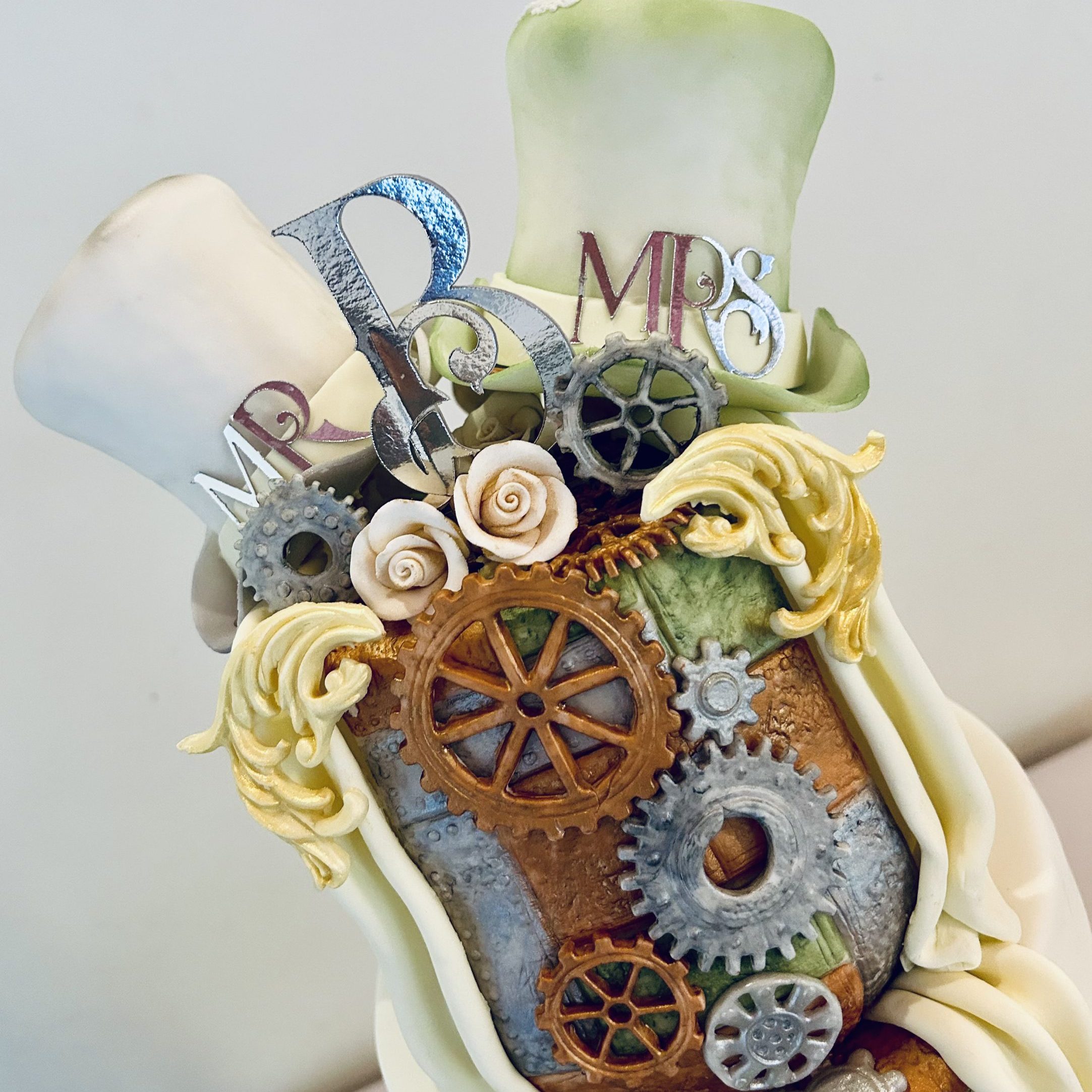 Steampunk wedding cake top